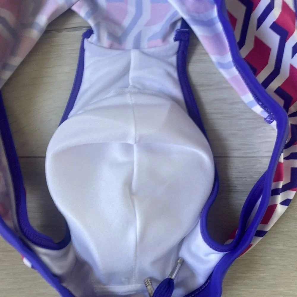 STEELE Swimwear‎ Freestyle Swim Brief Fuchsia Wave Grid Medium New With Tags